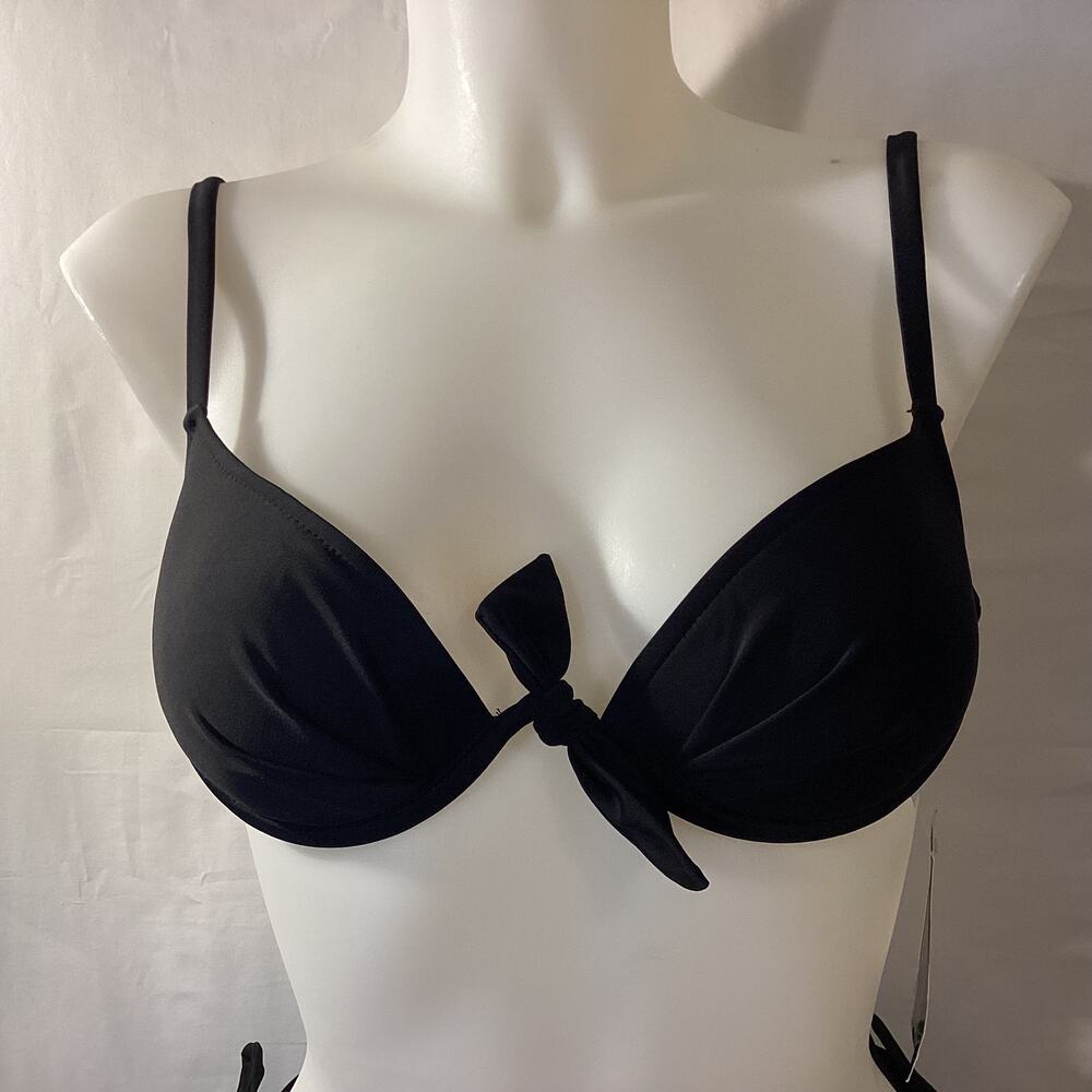 4189 NWT Bikini Bay Black Underwire Cup Size Top Size 8